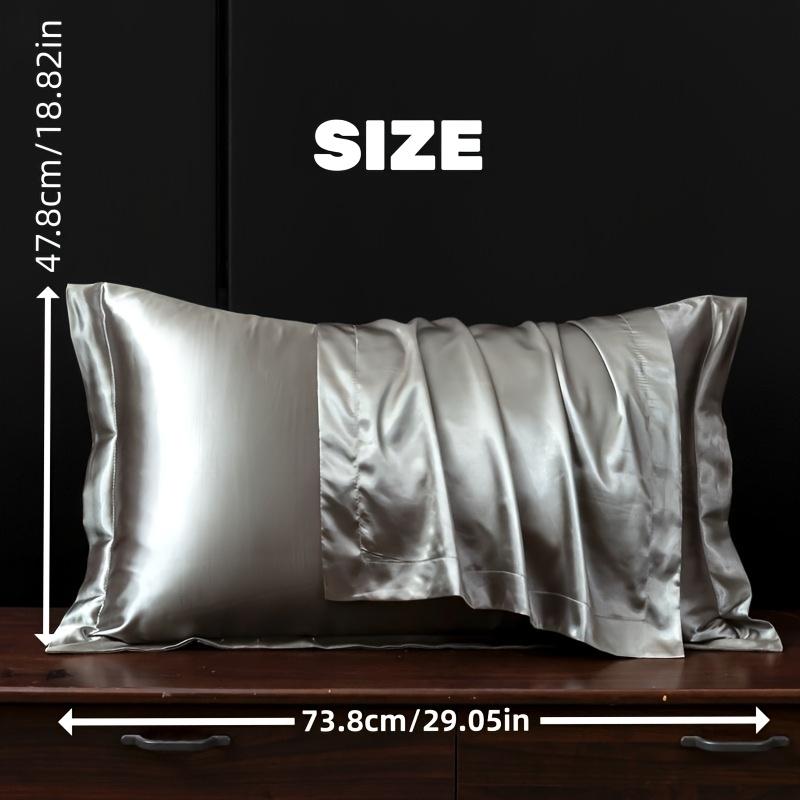 [2pcs Mulberry Silk Pillowcases] 2pcs Mulberry Silk Pillowcases, Luxurious 25 Momme Satin Weave, Hypoallergenic Solid Color with Envelope Closure