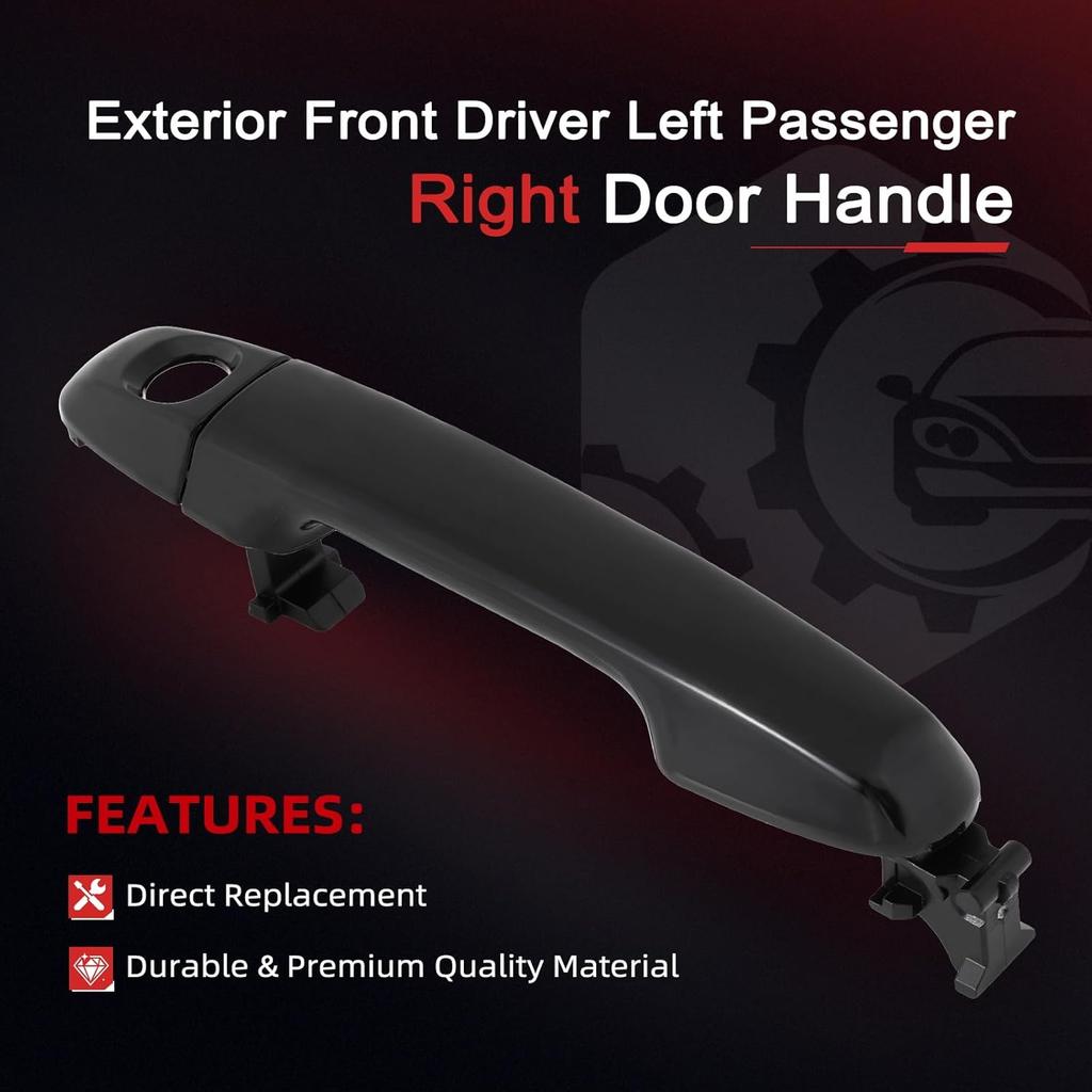 cciyu Exterior Door Handle Set - Front Driver Left Passenger Right Black (1pc) Compatible with 2012-2017 for Toyota Camry Replaces Part Numbers