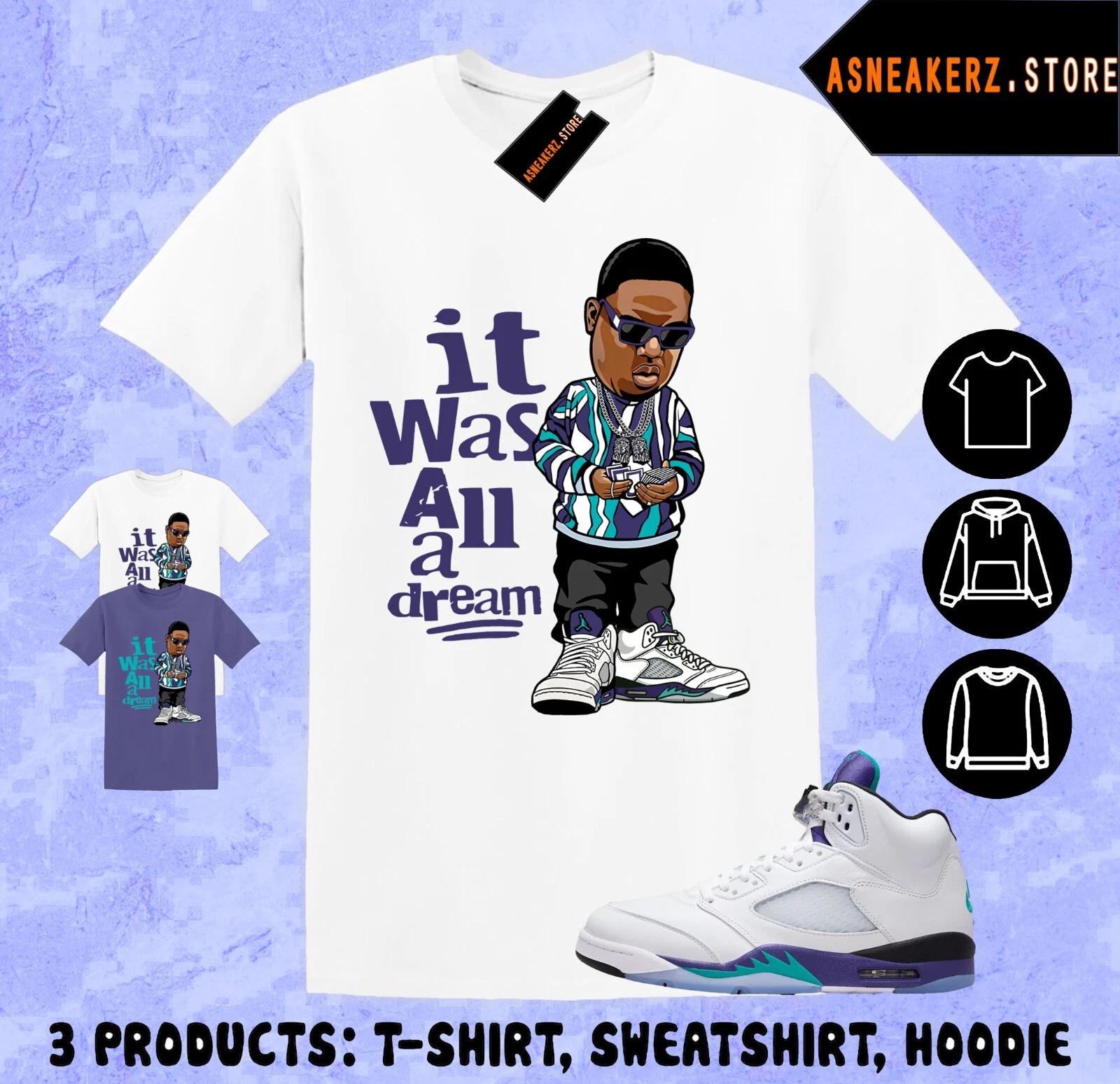 

Tee Shirt Matching AJ 5 Grape 2025 To Match Sneaker Sneakerhead Biggie T shirt XL