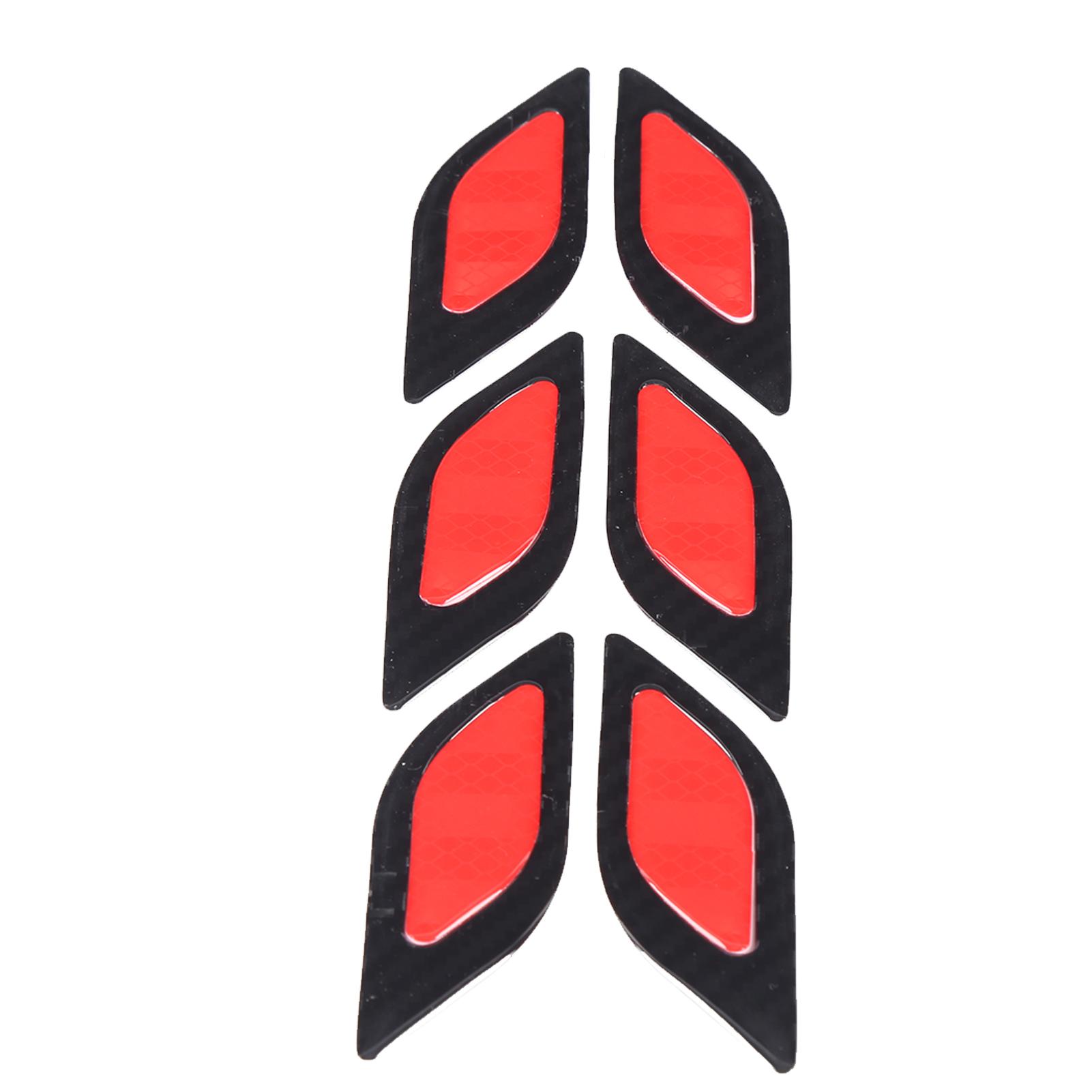 

6 шт. Светоотражающая наклейка на дверь Защитная наклейка Предупреждающая наклейка Стиль карбонового волокна для автомобиля мотоцикла