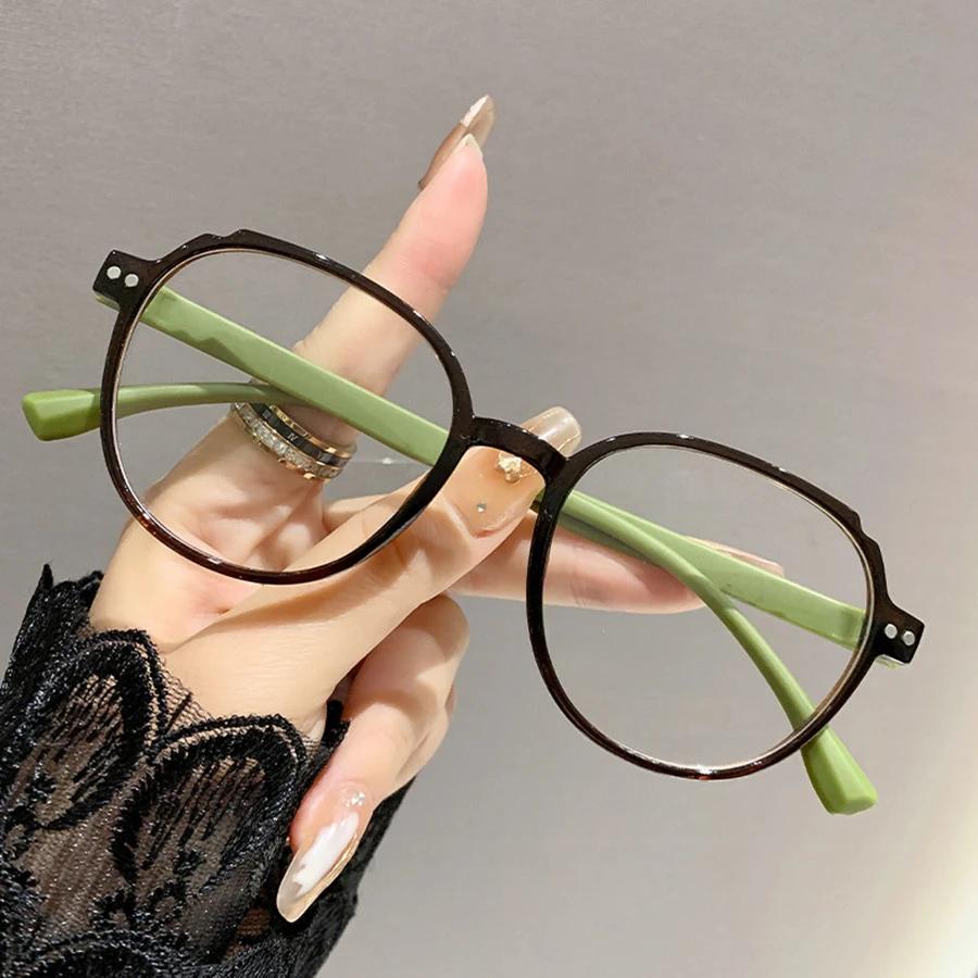 Fashionable Round Ultra Light Reading Glasses Women Anti Blue Light Purple Big Frame Presbyopia Glasses Men Eyewear +1.0 +1.5