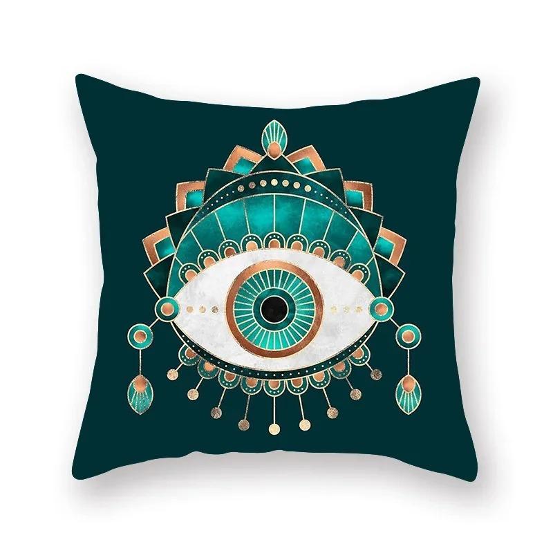 Abstract Geometric Pillowcase Flowers Leaves Teal Sofa Car Bedroom Home Decor Pillow Cushion Cover