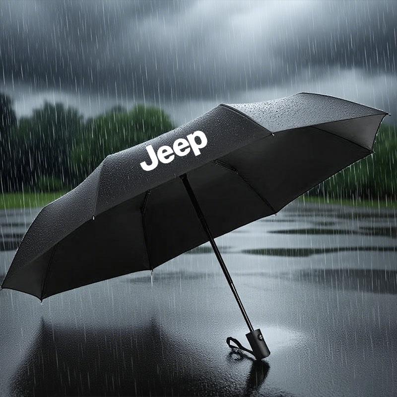 Car Automatic Umbrella Waterproof Windproof Folding Umbrella Sticker For Jeep Renegade Wrangler Cherokee Compass Accessories