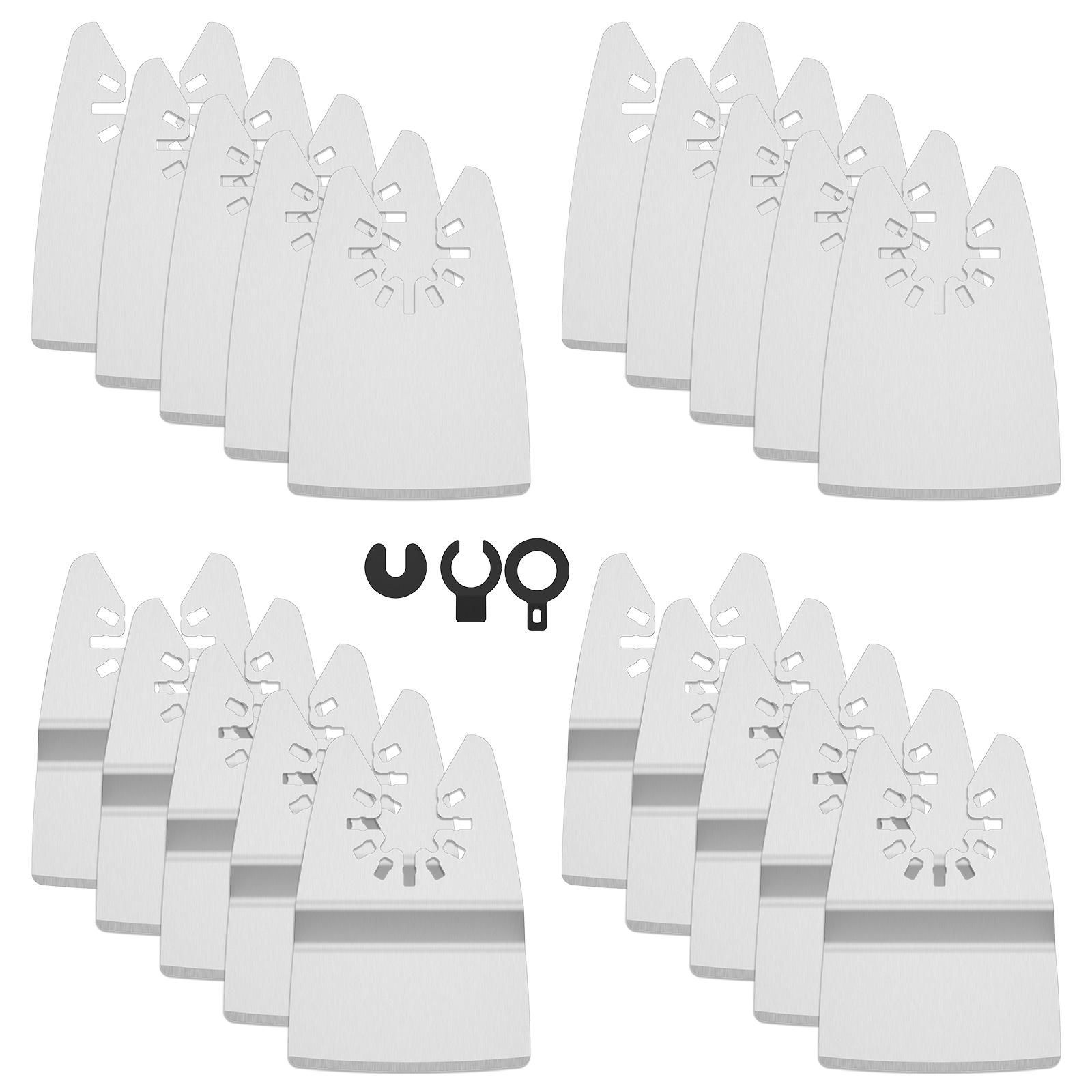 

20Pcs Oscillating Tool Scraper Stainless Steel Flexible Multitool Scraper Blade Rigid Oscillating Scraper Blade with Adapters
