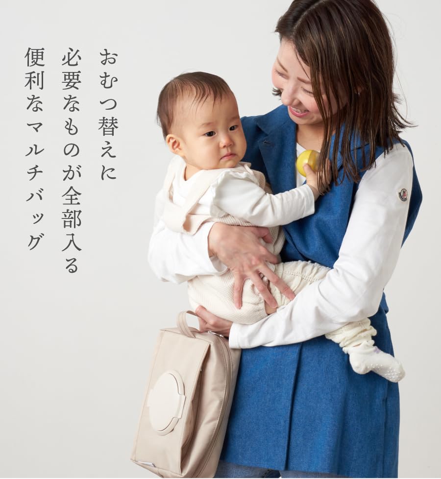 Diaper changing bag with lid (warm gray)