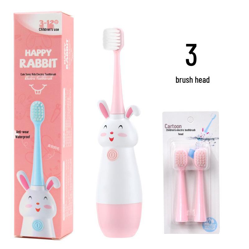 Children's Sonic Electric Toothbrush with Soft Bristles - Cartoon Design, Waterproof, Smart Features
