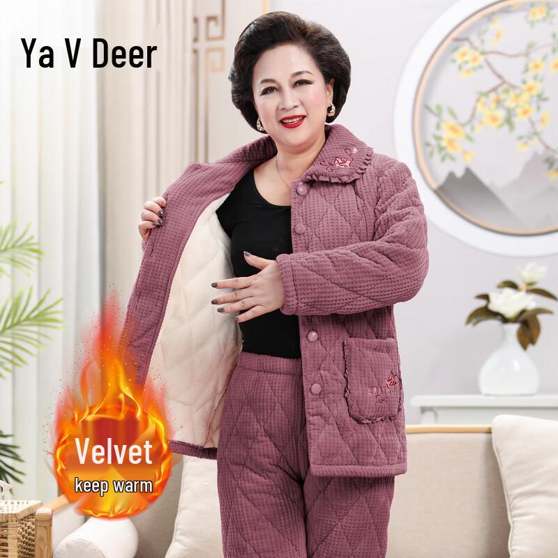 

Yalu Women s Coral Fleece Winter Pajama Set 3XL