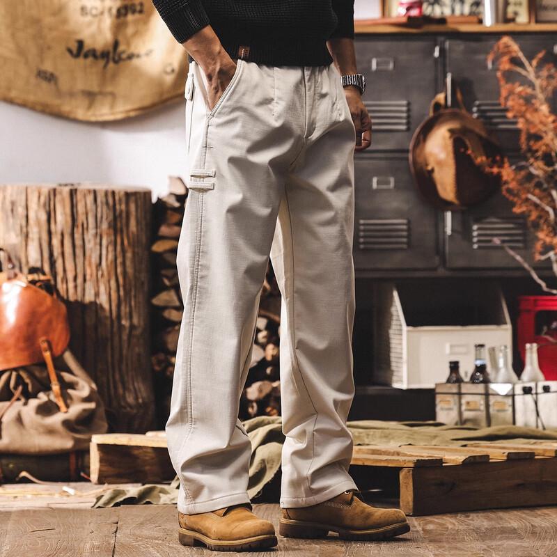 

Men s American Retro Cotton Blend Loose Straight Casual Pants L