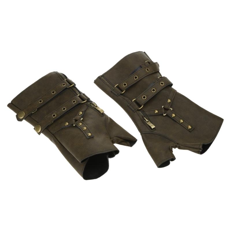 Guanti Steampunk Senza Dita Costume Cosplay Medievale Vintage Guanti da Pugilato