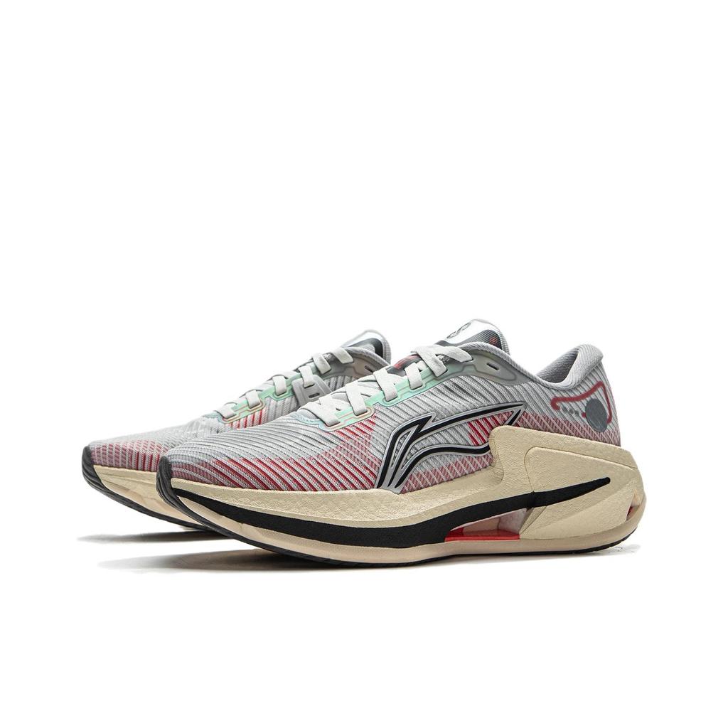 Li-Ning Lijun 8 Simple Comfortable Shock Absorbing Lightweight Rebound Low Top Casual Running Shoes Women sneaker Light-Gray Bright-Neon ARZV004-5