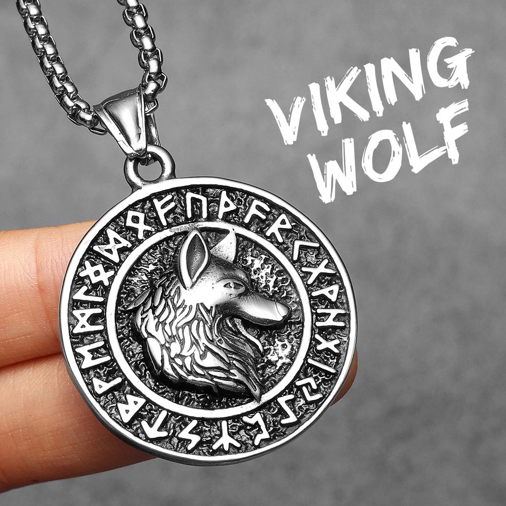 Runové Vikingové Vlk Amulety Pánské Náhrdelníky Nerezová Ocel Přívěsek Řetízek Dámské Punková Módní Šperky Nové Doplňky Dárky