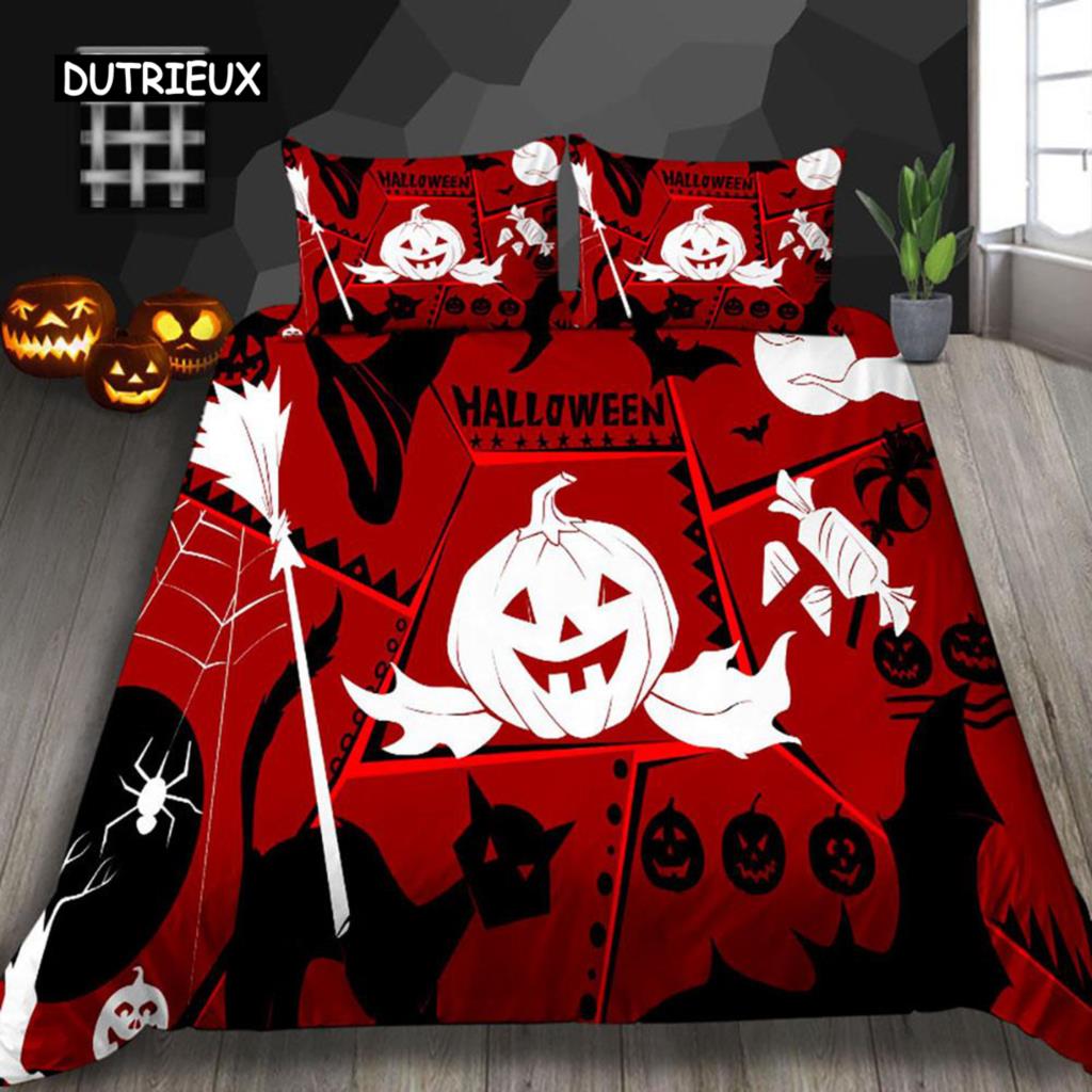 Halloween Duvet Cover Set Thumbedding Halloween Decor Mysterious Forest Bedding Set Polyester Double Queen King Size Quilt Cover