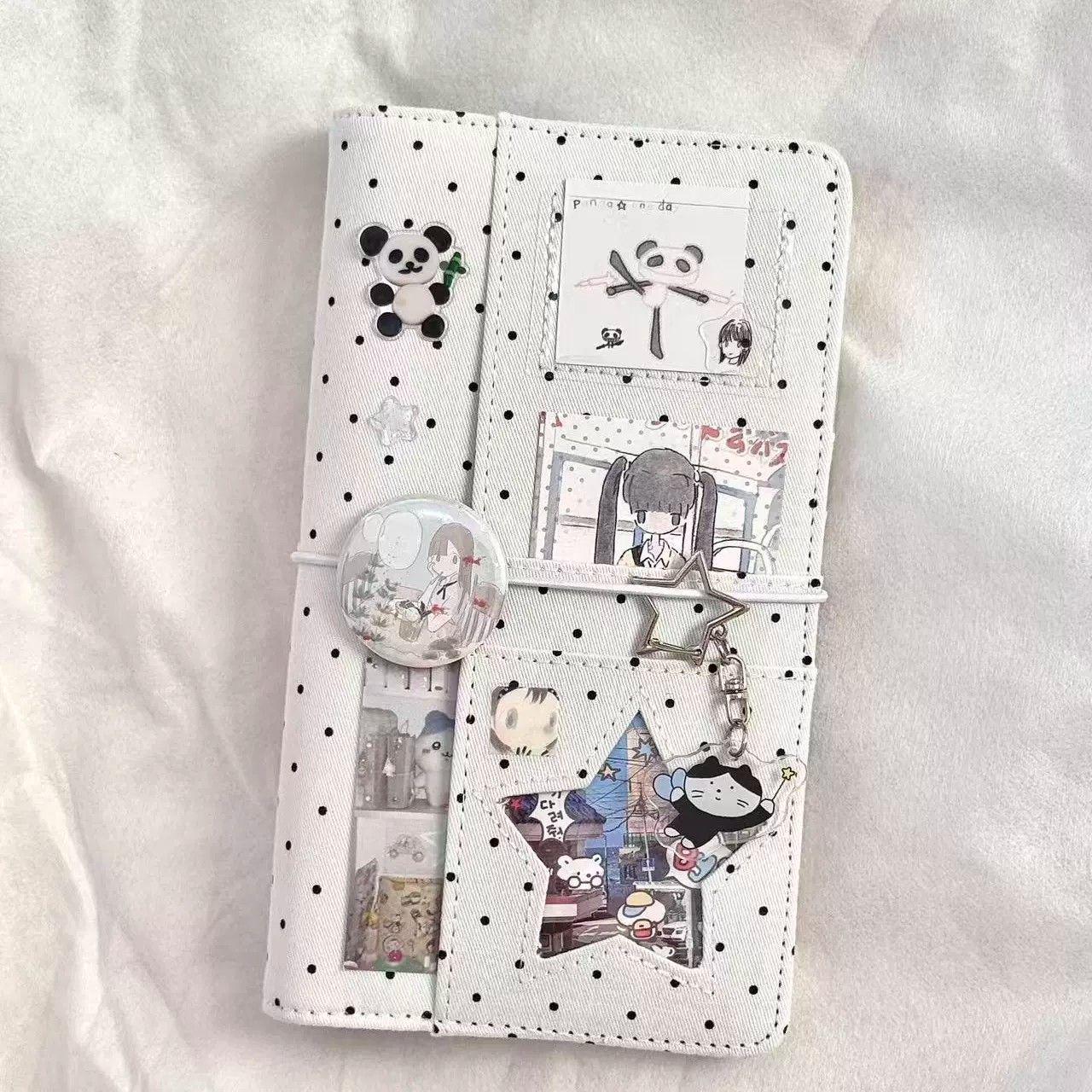 

Korean Polka Dot A6 Binder Notebook - DIY Journal Diary