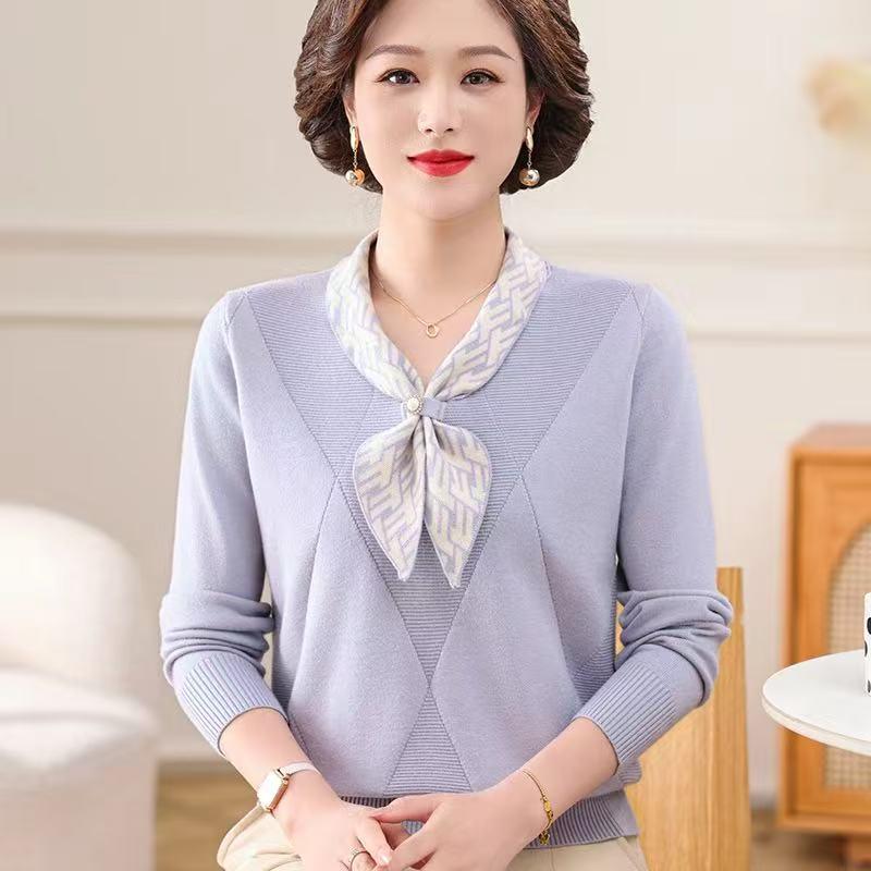 Thickened Knit Sweater for Middle-Aged Women: Stylish Autumn/Winter Pullover