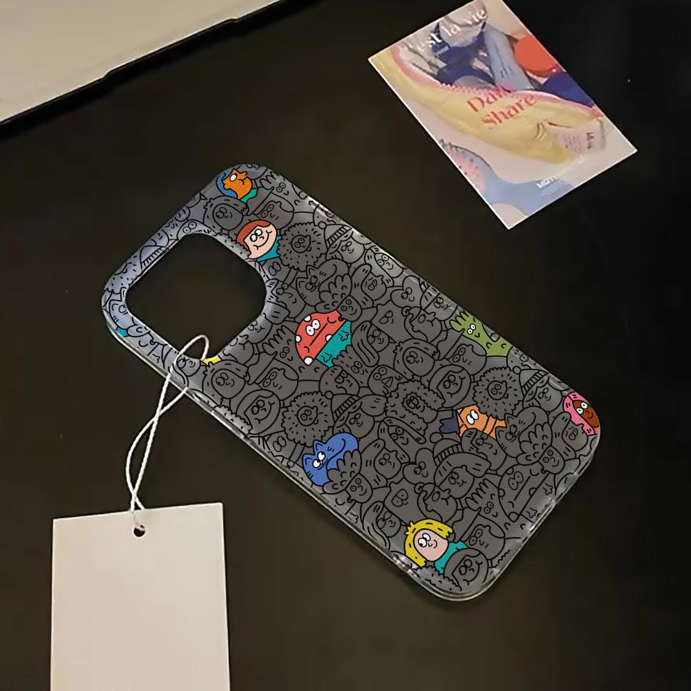 Puzdrá na mobilný telefón pre iPhone 11 13 15 Pro Max 12 14 Pro Max Puzdro iPhone 16 15 Plus 13 Pro 12 Matná textúra Maľované kreslené kvety