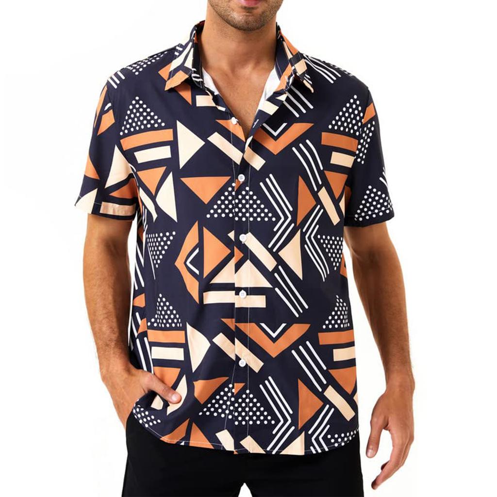 (Qunide) Hawaii-Hemd für Herren, Herren-Bowling-Hemden im Vintage-Stil, kurzärmelig, Sommer-Strandhemd