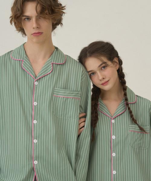 [Dossy] [2PACK] Silk-Fit Wednesday Long Sleeve Couple Pajama Set [Shipped from Korea] 100% Authentic