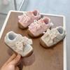 Baby Girl Bowknot Soft Sole Closed Toe Anti Kick Princess Toddler Walking Shoes