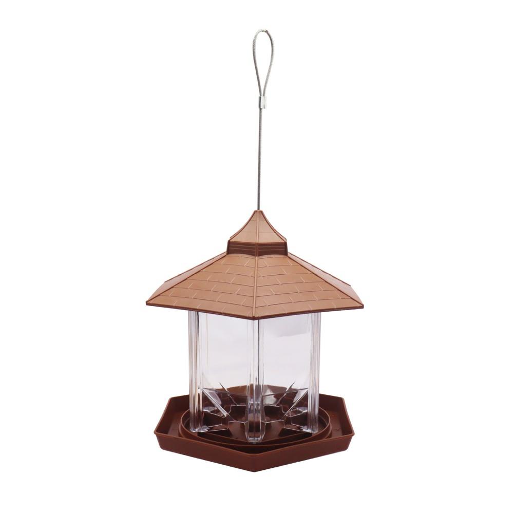 Hanging Wild Bird Feeder Waterproof Gazebo Outdoor Container With Hang Rope Feeding House Type Bird Feeder Aves Decorations