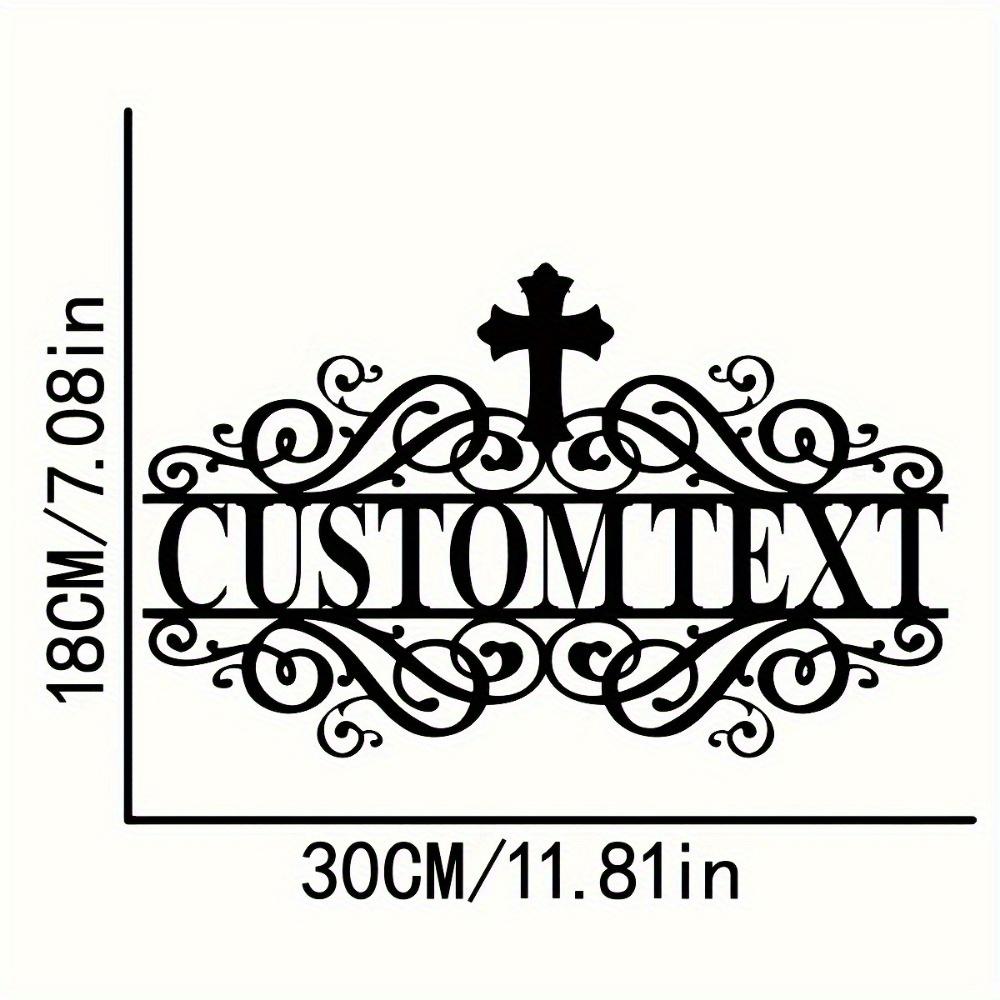 

Custom Metal Sign Graceful Cross Pattern Outdoor Wall Decor Church Home Vintage Housewarming Gift