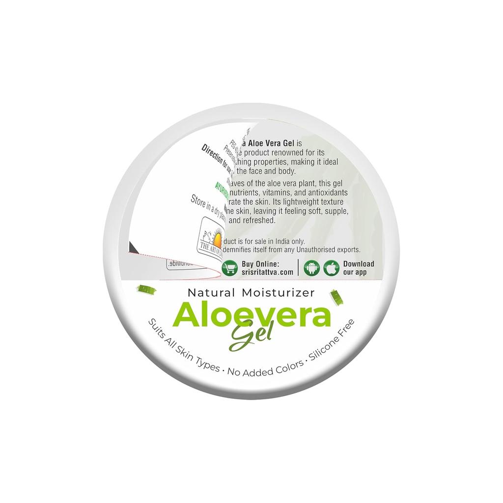 Sri Sri Tattva Gel z Aloe Vera 100 ml Balení 3 ks Přírodní hydratační přípravek na obličej a vlasy pro zářivou pleť