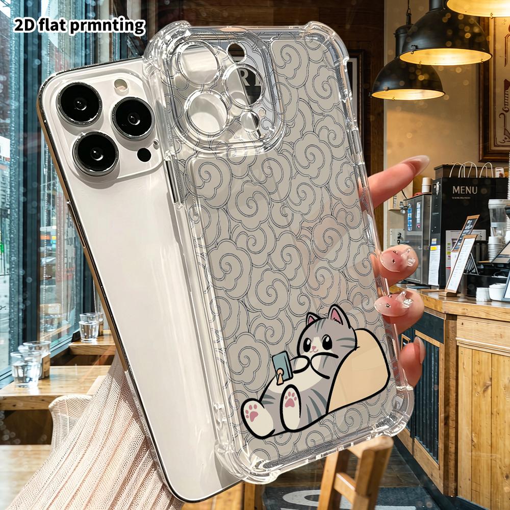 Phone Case: 2D Flat, Fits iPhone 18 17 16 15 14 13Pro, Transparent Four Corner Protection, Lazy Vibes, Christmas and Halloween Gift