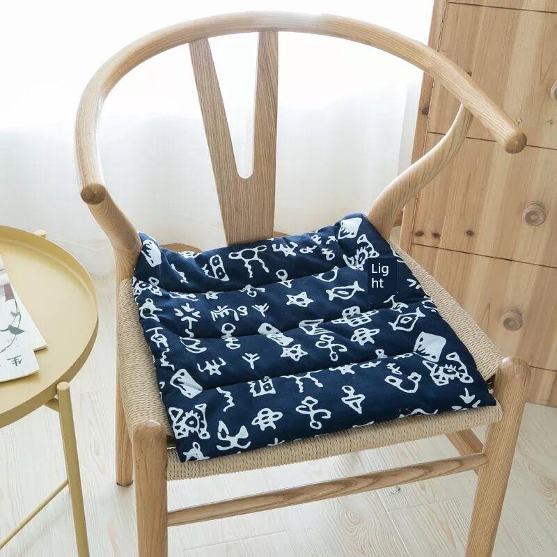 

Style Retro Upholstered Dining Chair Cushion Non-Slip Lace-up Portable All Year Round Computer Chair Cushion Cotton and Linen Breathable Cushion Oracle thin (back beige Non Slip granules) 40X40cm