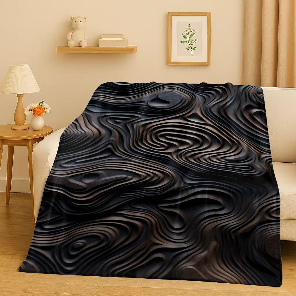 HD Retro Wood Grain Tree Growth Ring Brown Gray Flannel Blanket,Ultra Soft Plush Throw for Home Bedroom Bed Sofa Cover Gift Kid