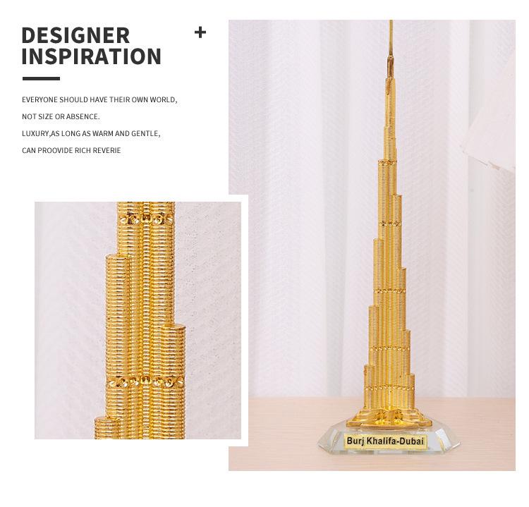 Burj Khalifa Metal Souvenir Model - Dubai Tower Architectural Ornament
