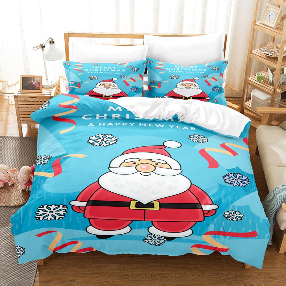 Merry Christmas Duvet Cover Christmas Graffiti Bedding Set Happy New Year Quilt Cover Holiday Gifts Bedroom Decoration