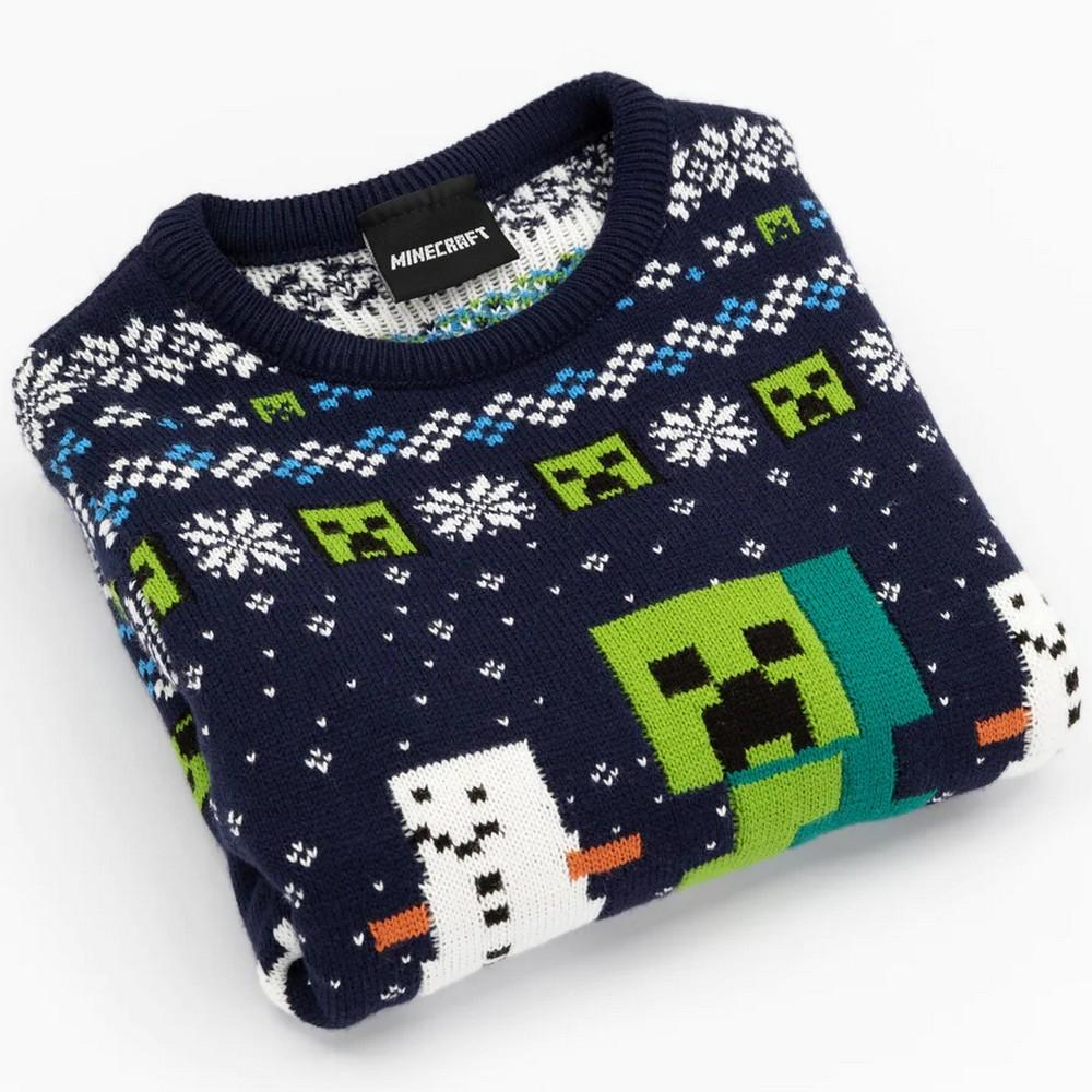 Minecraft Vlněný vánoční svetr pro děti/děti