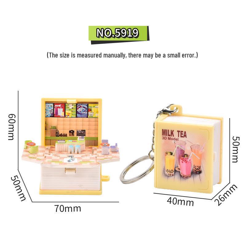 Mini Hamburger 3D Pop-up Book Keychain: Trendy Pendant & Creative Decompression Toy.