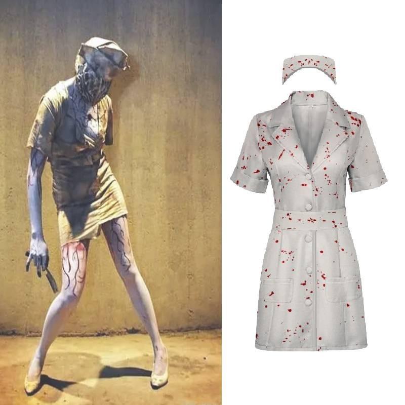 Silent Hill 2 Nurse Cosplay Costume For Women Scary Zombie Role Play