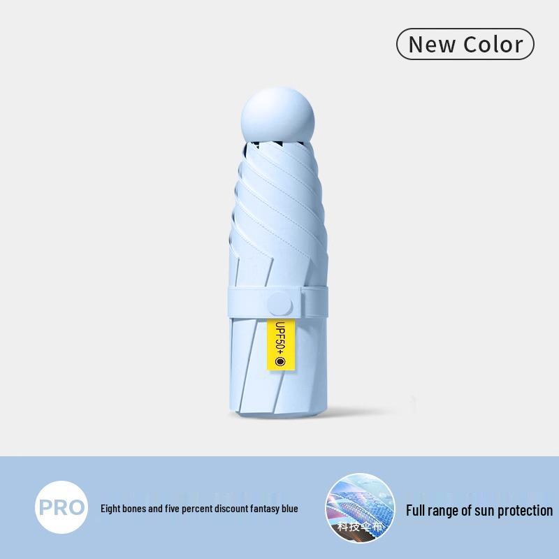 Mini Five-Fold UV Protection Sunscreen Umbrella: Portable and Dual-Use for Sun and Rain, Women's Sunshade Umbrella