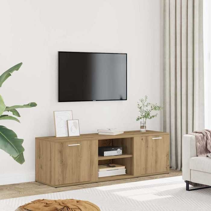 VidaXL Meuble TV chêne artisanal 120x34x37 cm bois d'ingénierie, support TV, armoire média, armoire hifi, unité TV, meuble 855975
