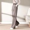 Winter Women Cotton Pants Casual Solid Color Wide Leg High Waist Female Straight Long Trousers