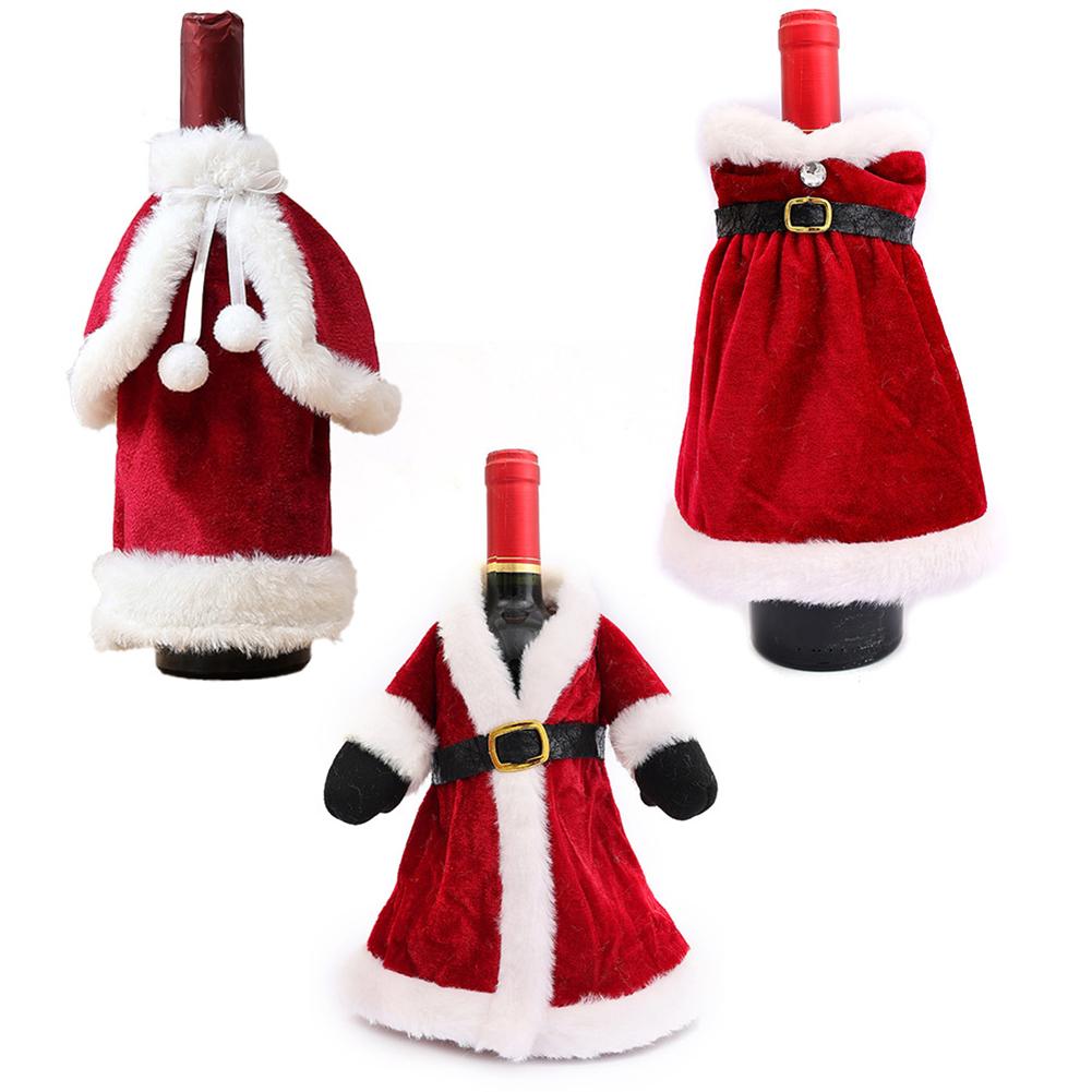 

3 Pack Christmas Wine Bottle Covers for Wine Bottle Decoration Featuring Reusable Polyester Bags with Festive Holiday Designs