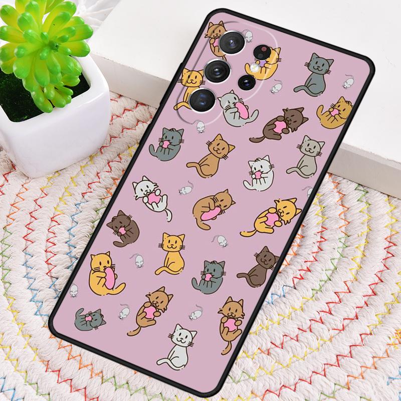 Cute Cat Pattern Phone Case for Samsung Galaxy note 10 pro S26 Ultra S23 S24 FE S25 S21 S22 PLUS shockproof Cove