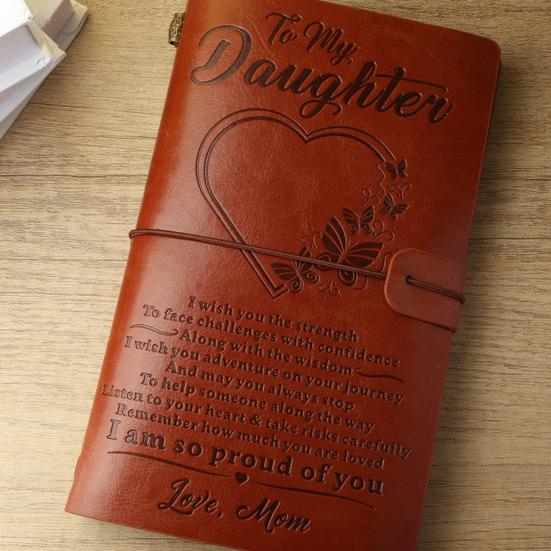 Journal Notebook Loose-Leaf Refillable Faux Leather Cover with Elastic Strap