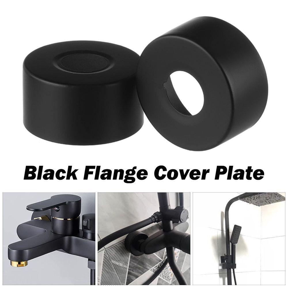 Black Shower Faucet Cover Chrome Finish Shower Arm Flange New Flange Cover Plate
