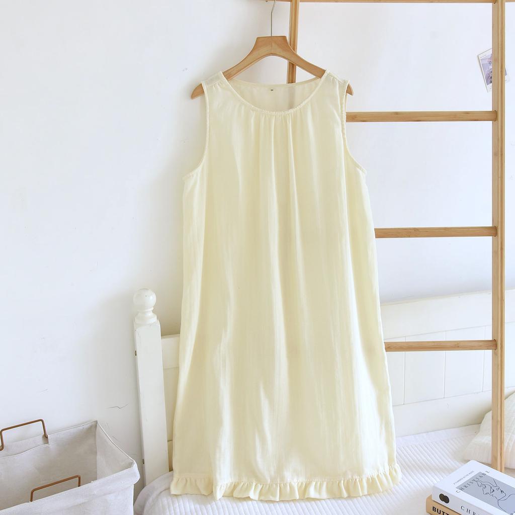 Pure Cotton Double-layer Yarn Pajamas Women's Summer Thin Vest Shorts Sweet Girl Style Can Be Worn Outside Loungewear Two-piece Set
