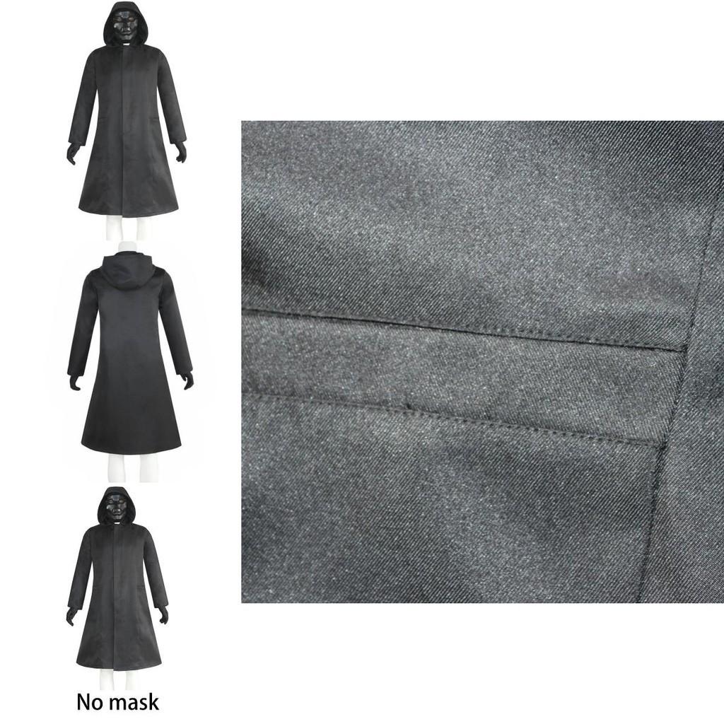 Kostým Squid Game Boss Front Man Oblek Černá Bunda Kabát Outfit Na Halloween