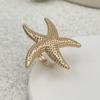 Design sense Ins style hollow flower open ring, personalized starfish imitation pearl feather ring for women