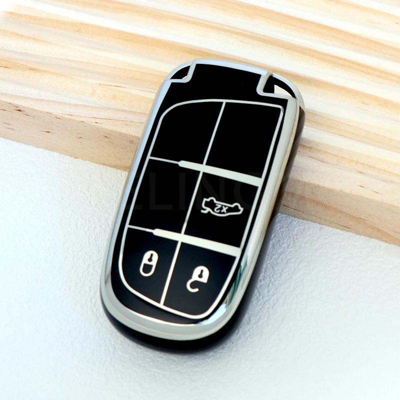 New TPU Car Remote Key Case Cover Shell, For Jeep Renegade Grand Cherokee Dodge Ram Charger 1500 Challenger Chrysler 300C Travel