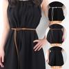 Women Knotted Long Belt Vintage PU Leather Rope Thin Waist Belts Female Lady Dress Coat Decorative Straps Girdle Accessories