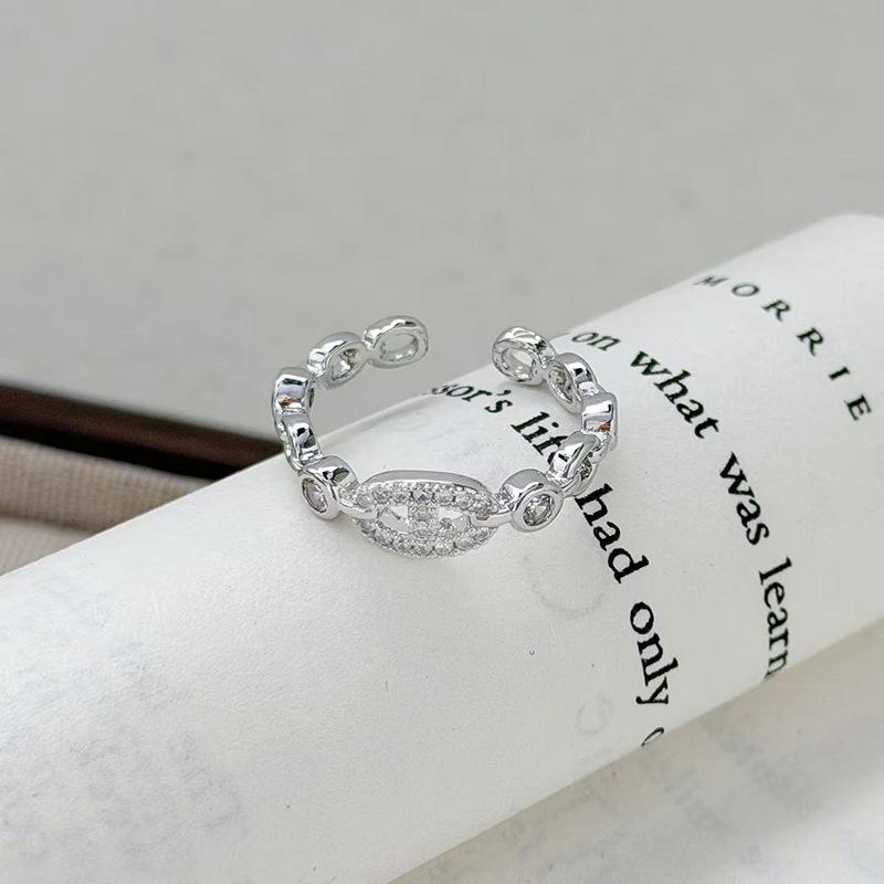 Wind Fashion Super Fairy Love Zir*****Pen Ring Niche High Sense Stacking Wearing Personalized Ring