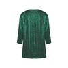Women's Large Size T-shirt Spring and Summer Seven Quarter Sleeve Shiny Loose Casual Female T-shirt Fashion V-neck Solid Color Office Ladies Tee Tops