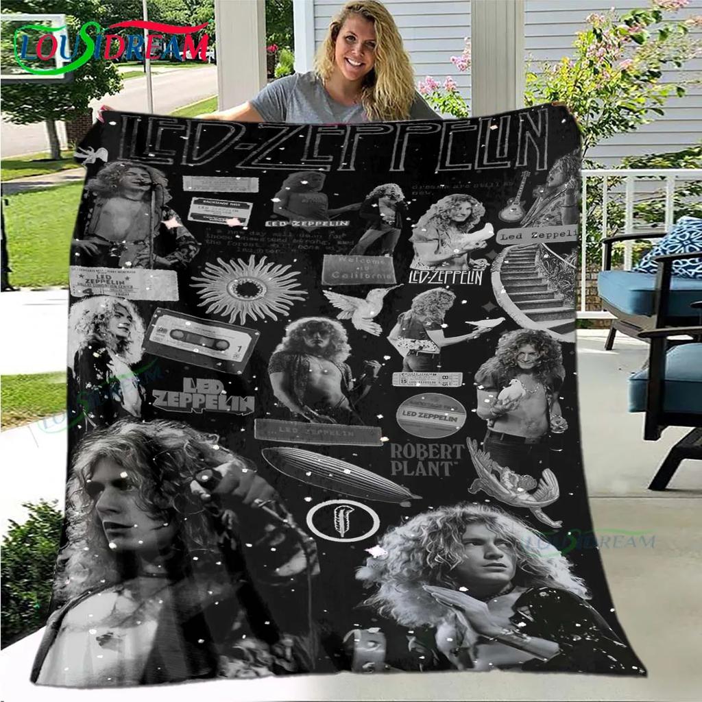 Pop Singer L-Led-Zeppelin Blanket,Flannel Throw Blanket for Home Bedroom Bed Sofa Picnic Office Hiking Leisure Nap Birthday Gift