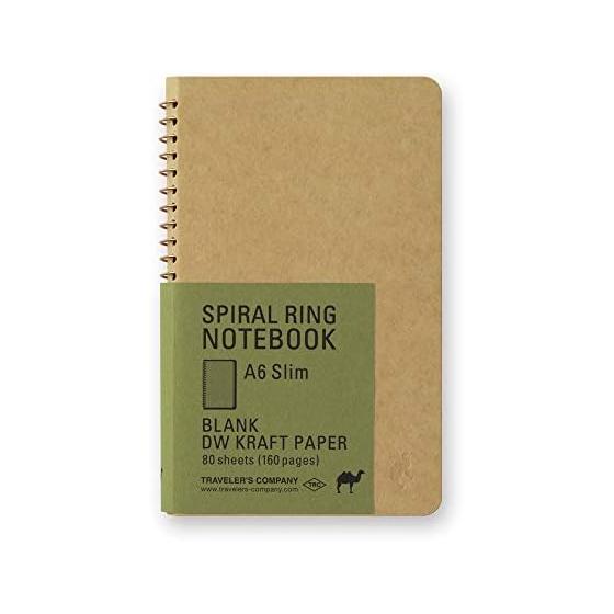 Traveler s Note Spiral Ring A6 Slim Plain DW Craft Camel 15241006
