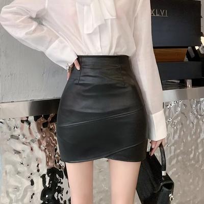 Große Größe Braun Leder Rock Frauen Sommer PU Unregelmäßige Schlanke Hohe Taille Tasche Hüfte Rock Mode Vintage Weibliche Kleidung Y2k